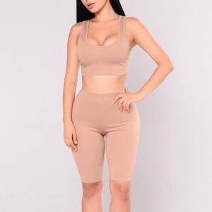 Biker Short Mocha Set